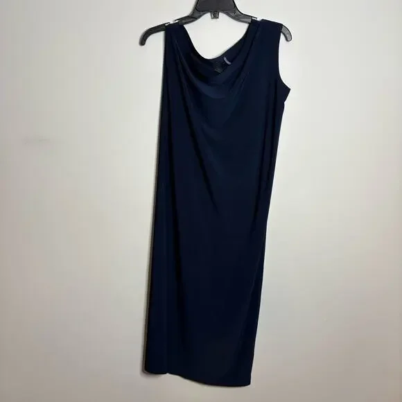 NWOT Norma Kamali Women's Drop Shoulder Dress in Navy Midnight Size Small - Picture 7 of 9